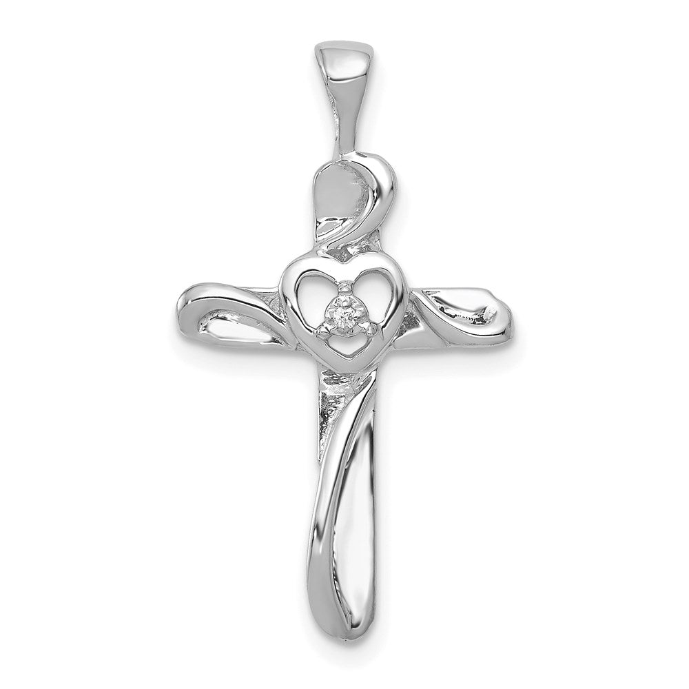 14k white gold aa real diamond cross pendant pm4993 001 wa