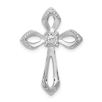 14k white gold 1 8ct real diamond cross chain slide pm5002 013 wa