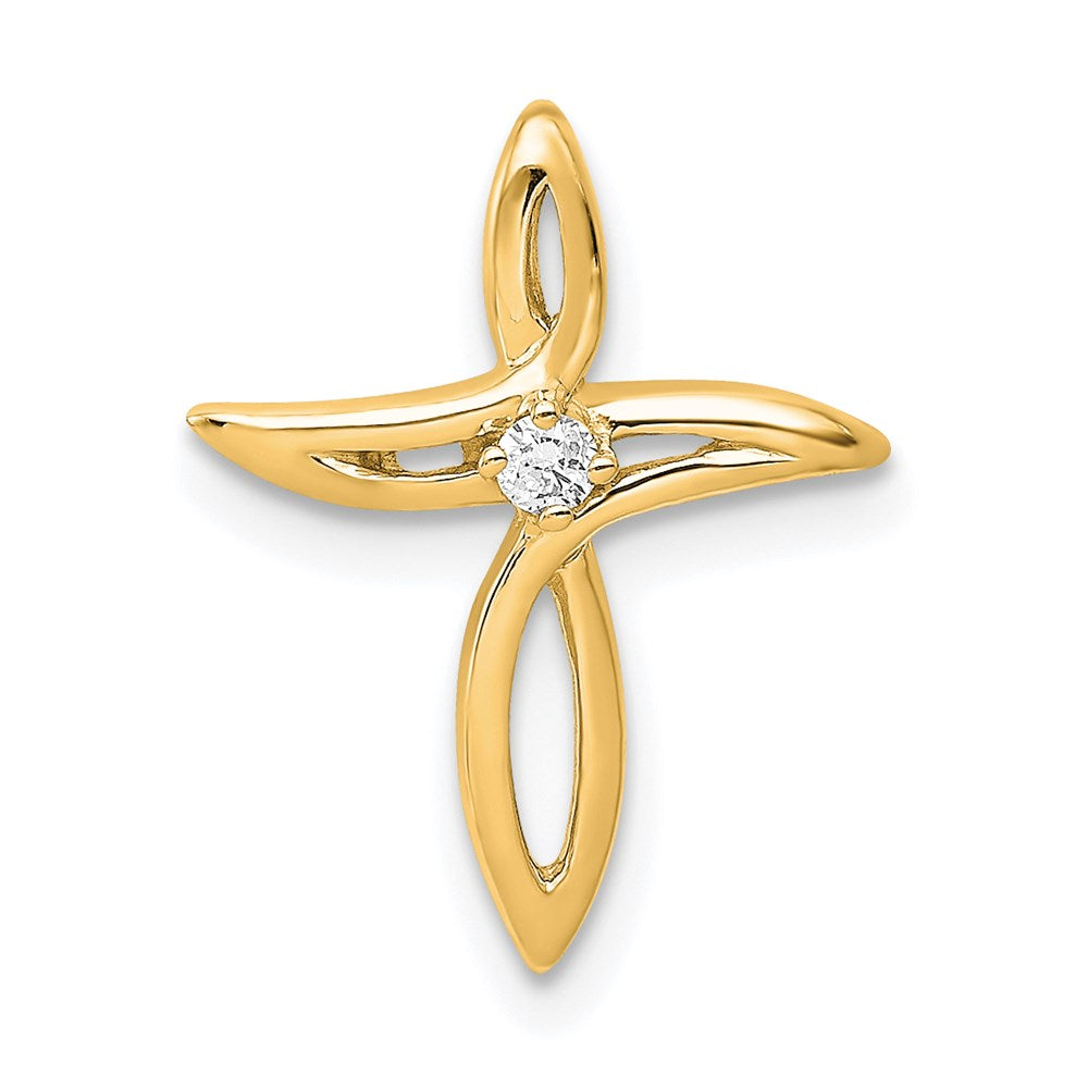 14k yellow gold aa real diamond cross pendant pm5012 002 ya