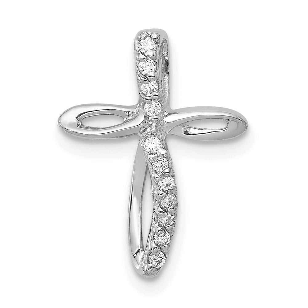 14k white gold aa real diamond cross pendant pm5016 008 wa