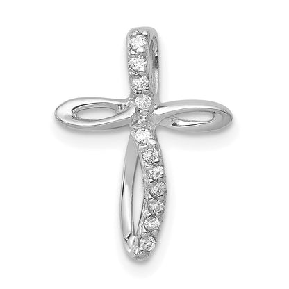 14k white gold aa real diamond cross pendant pm5016 008 wa
