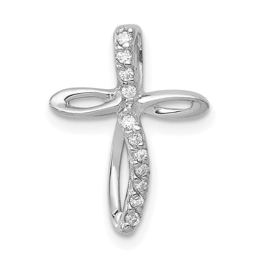14k white gold aa real diamond cross pendant pm5016 008 wa