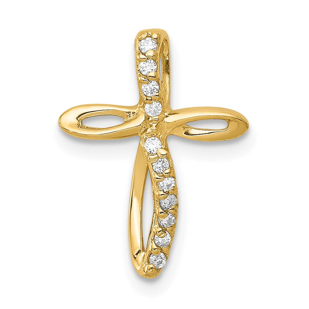 14k yellow gold aa real diamond cross pendant pm5016 008 ya