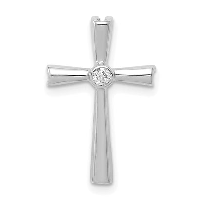 14k white gold aa real diamond cross chain slide pm5017 004 wa