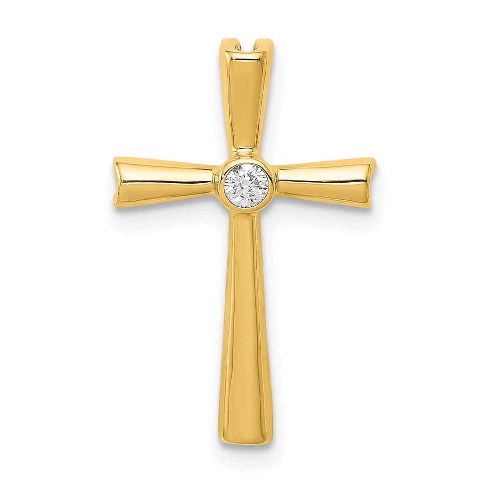 14k yellow gold aa real diamond cross pendant pm5017 004 ya