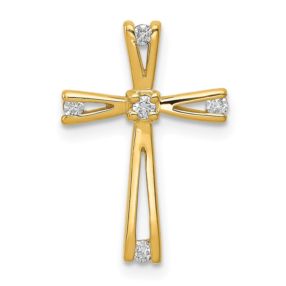 14k yellow gold aa real diamond cross pendant pm5018 008 ya
