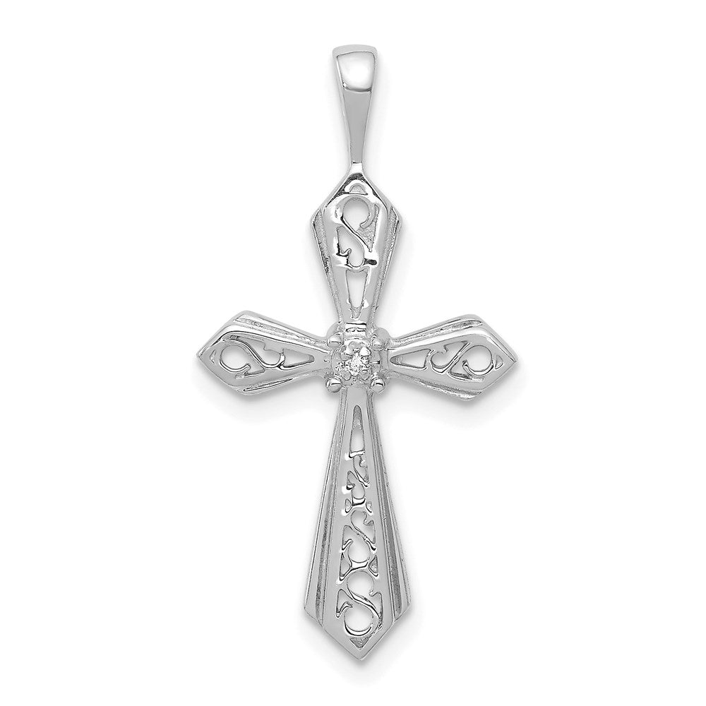 14k white gold aa real diamond passion cross pendant pm5021 001 wa