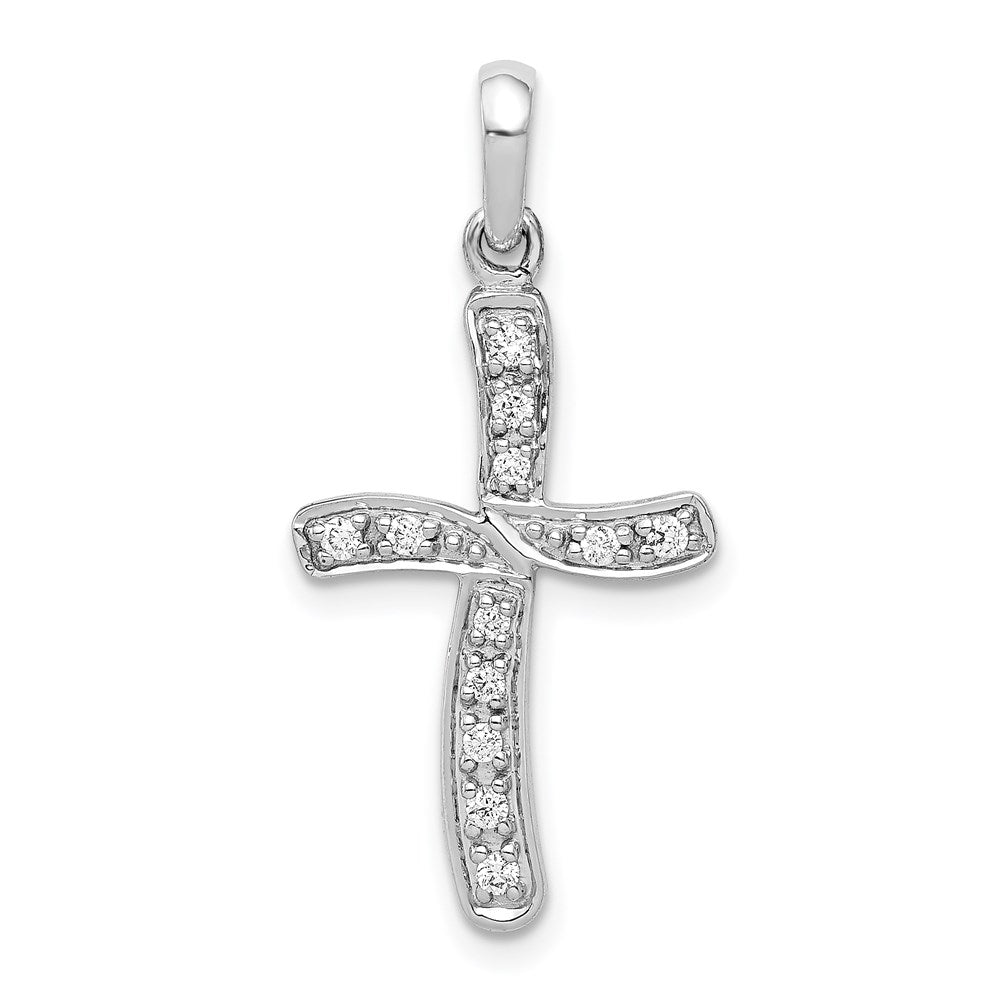 14k white gold 1 8ct real diamond cross pendant pm5028 013 wa