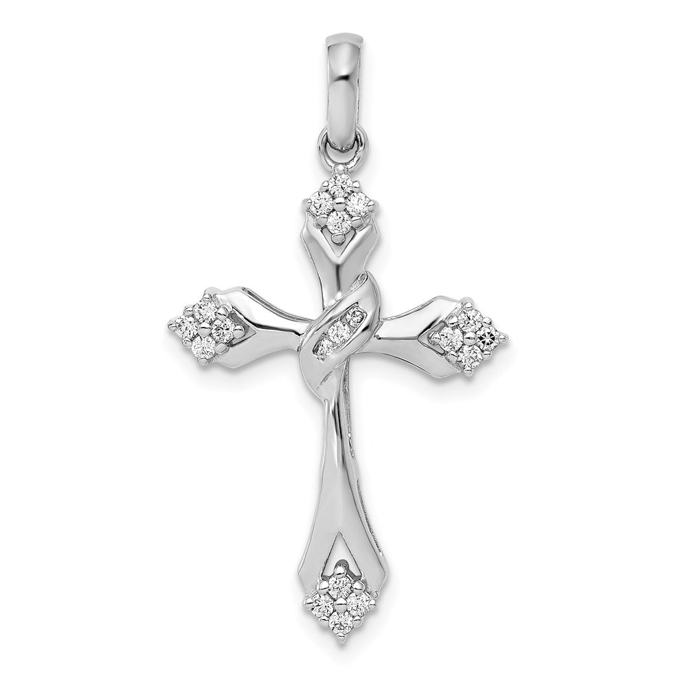 14k white gold 1 5ct real diamond cross pendant pm5041 020 wa