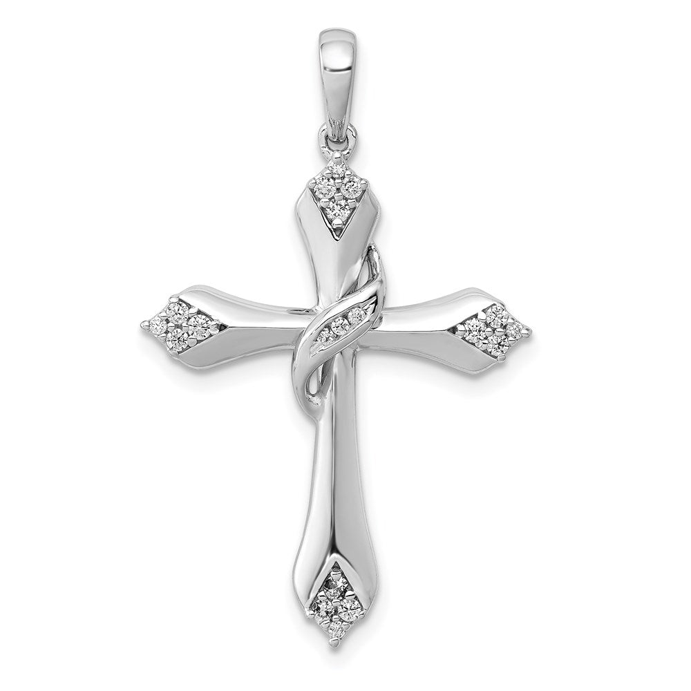 14k white gold 1 6ct real diamond cross pendant pm5042 016 wa