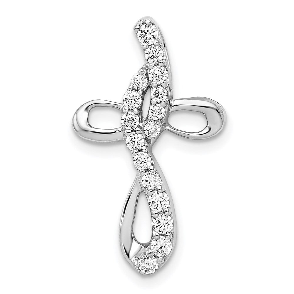 14k white gold 1 3ct real diamond cross chain slide pm5055 033 wa