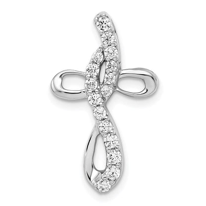 14k white gold 1 3ct real diamond cross chain slide pm5055 033 wa