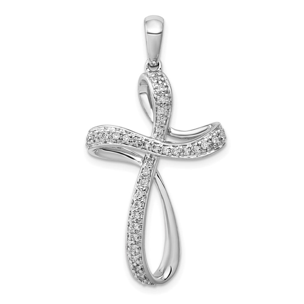 14k white gold 1 5ct real diamond cross pendant pm5057 020 wa