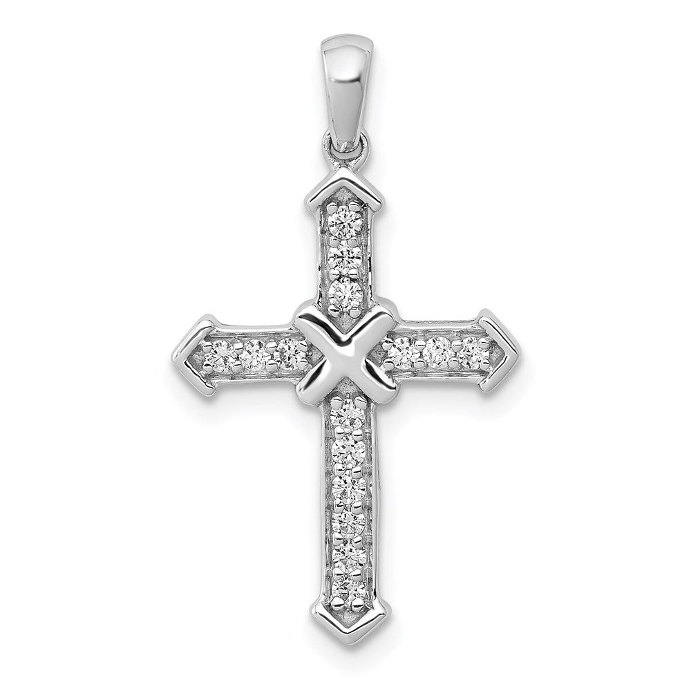 14k white gold passion real diamond cross pendant pm5064 020 wa