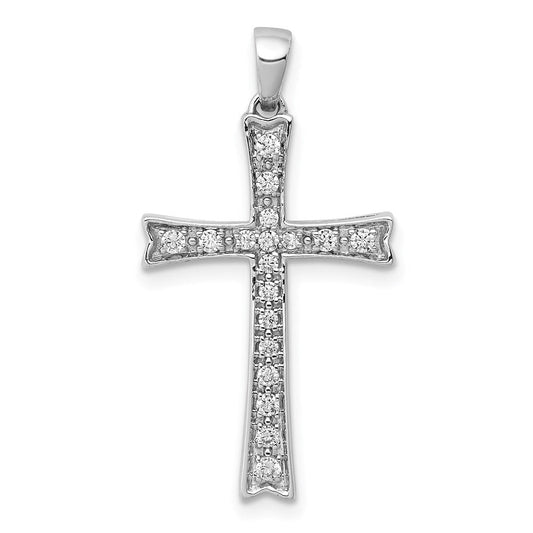 14k white gold 1 5ct real diamond cross pendant pm5065 020 wa
