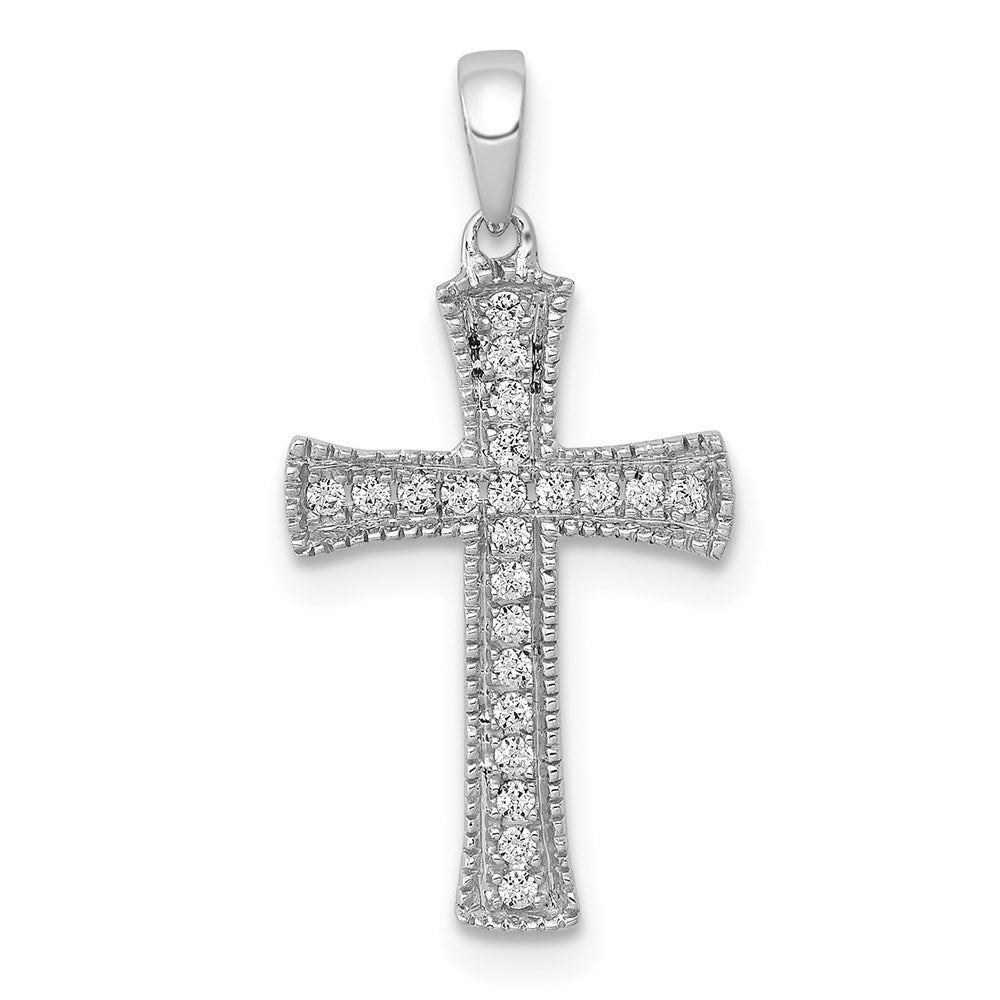 14k white gold 1 10ct real diamond cross pendant pm5074 010 wa