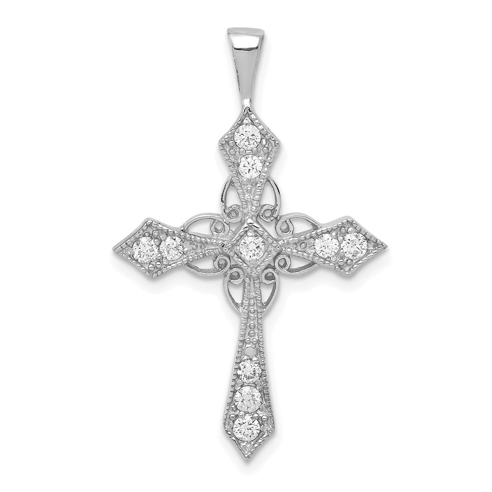 14k white gold aa real diamond passion cross pendant pm5082 033 wa