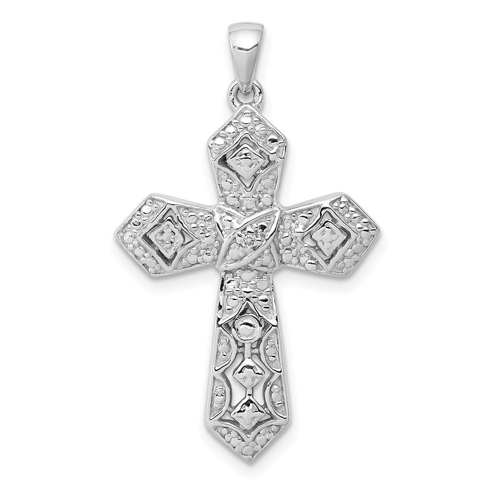 14k white gold 01ct real diamond passion cross pendant pm5087 001 wa