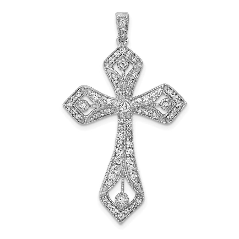 14k white gold 5 8ct real diamond passion cross pendant pm5097 062 wa