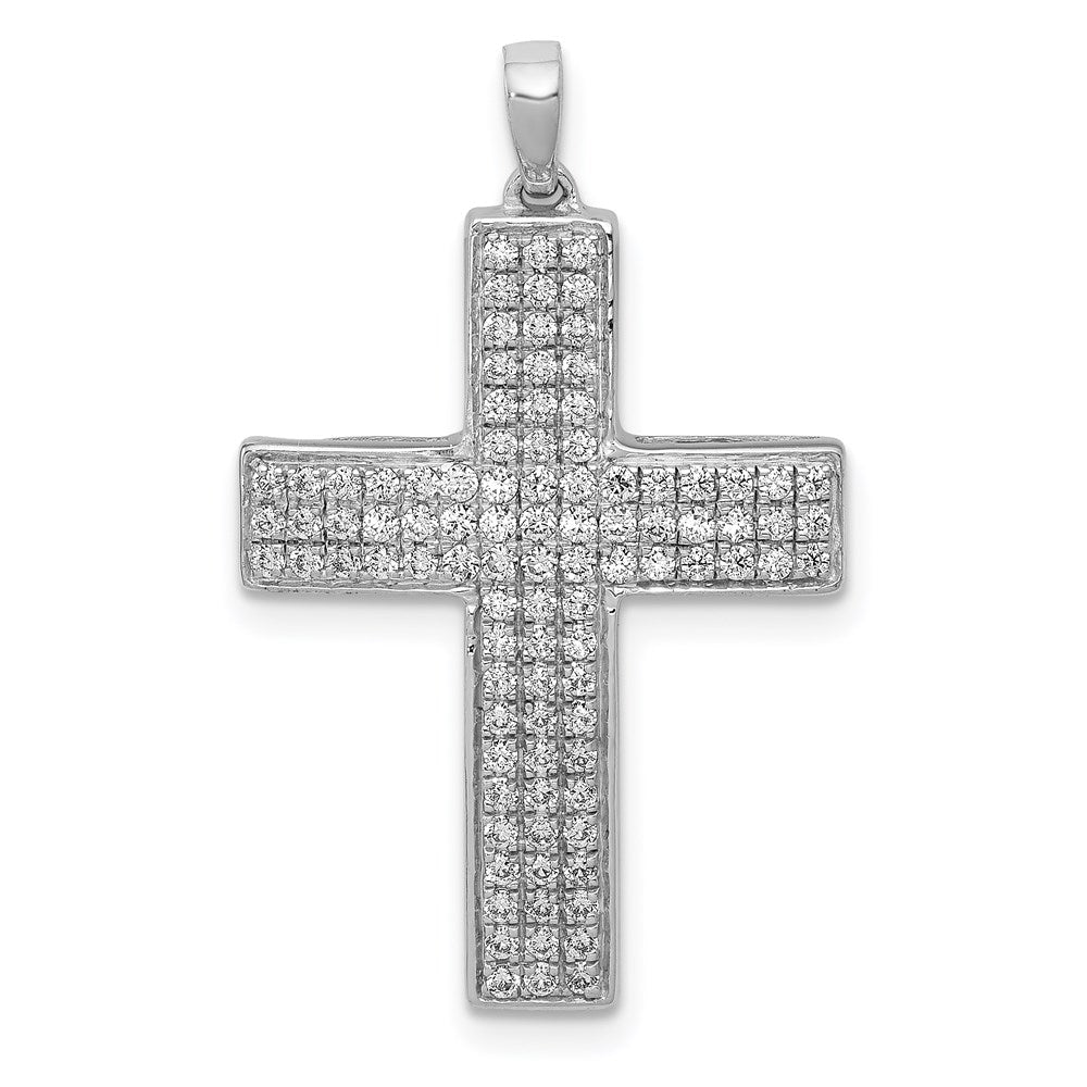 14k white gold 1 2ct real diamond latin cross pendant pm5098 050 wa