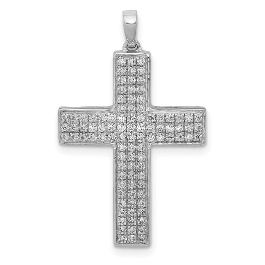 14k white gold 1 2ct real diamond latin cross pendant pm5098 050 wa