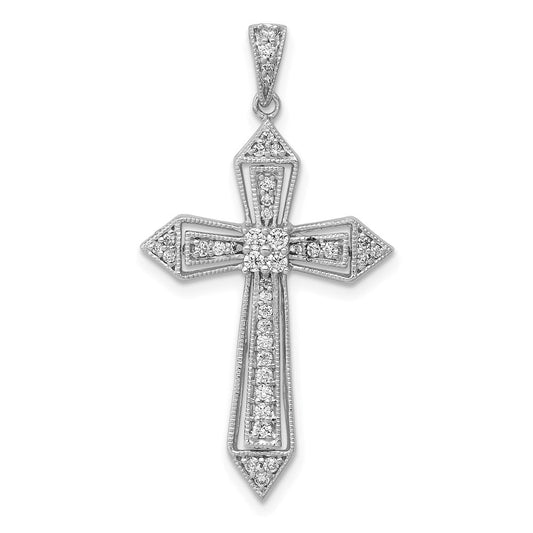 14k white gold 1 3ct real diamond passion cross pendant pm5104 033 wa