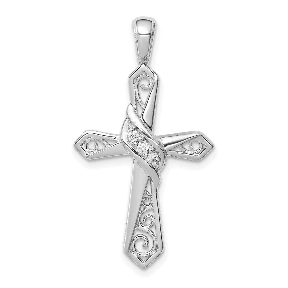 14k white gold 1 20ct real diamond cross pendant pm5108 005 wa