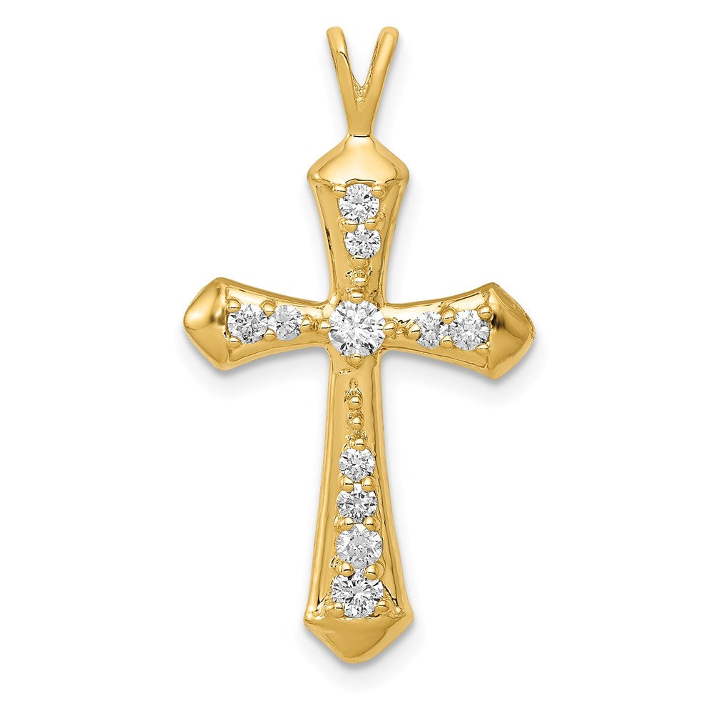 14k yellow gold aa real diamond passion cross pendant pm5109 033 ya