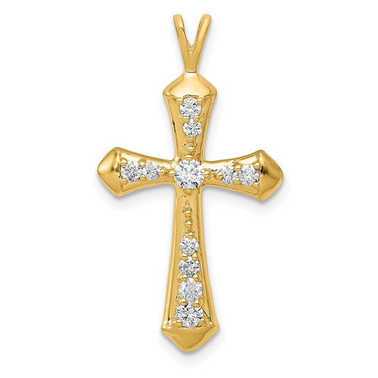 14k yellow gold aa real diamond passion cross pendant pm5109 033 ya