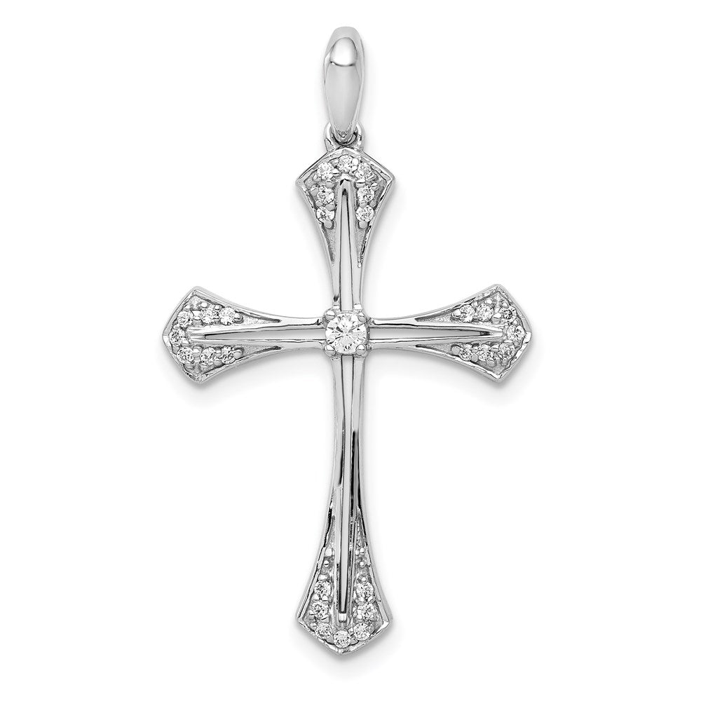 14k white gold 1 6ct real diamond cross pendant pm5110 016 wa