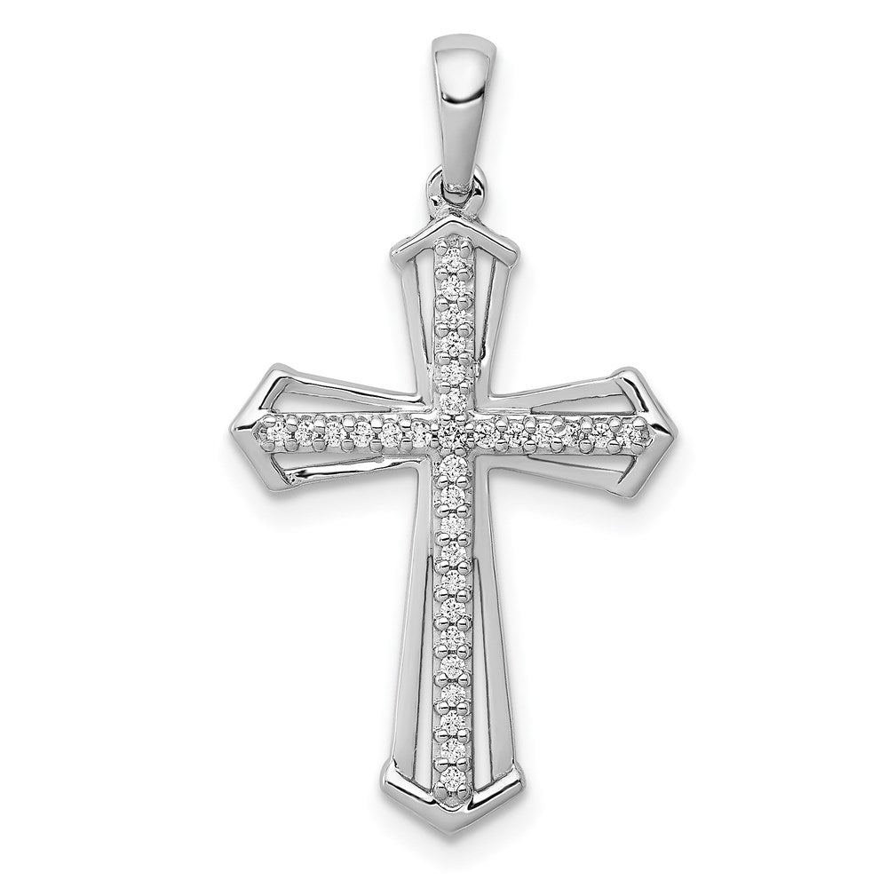 14k white gold 1 8ct real diamond passion cross pendant pm5123 013 wa
