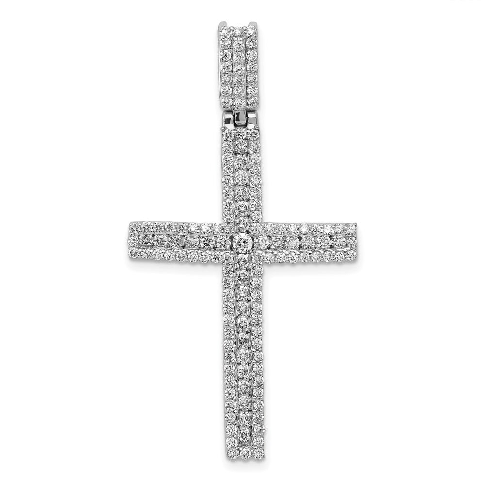 14k white gold 1 1 10ct real diamond latin cross pendant pm5126 110 wa