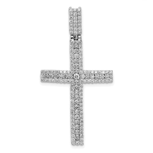 14k white gold 1 1 10ct real diamond latin cross pendant pm5126 110 wa