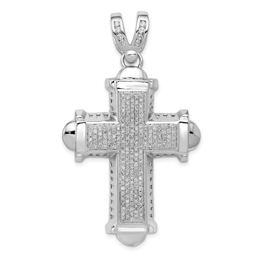 14k white gold 7 8ct real diamond cross pendant pm5128 088 wa