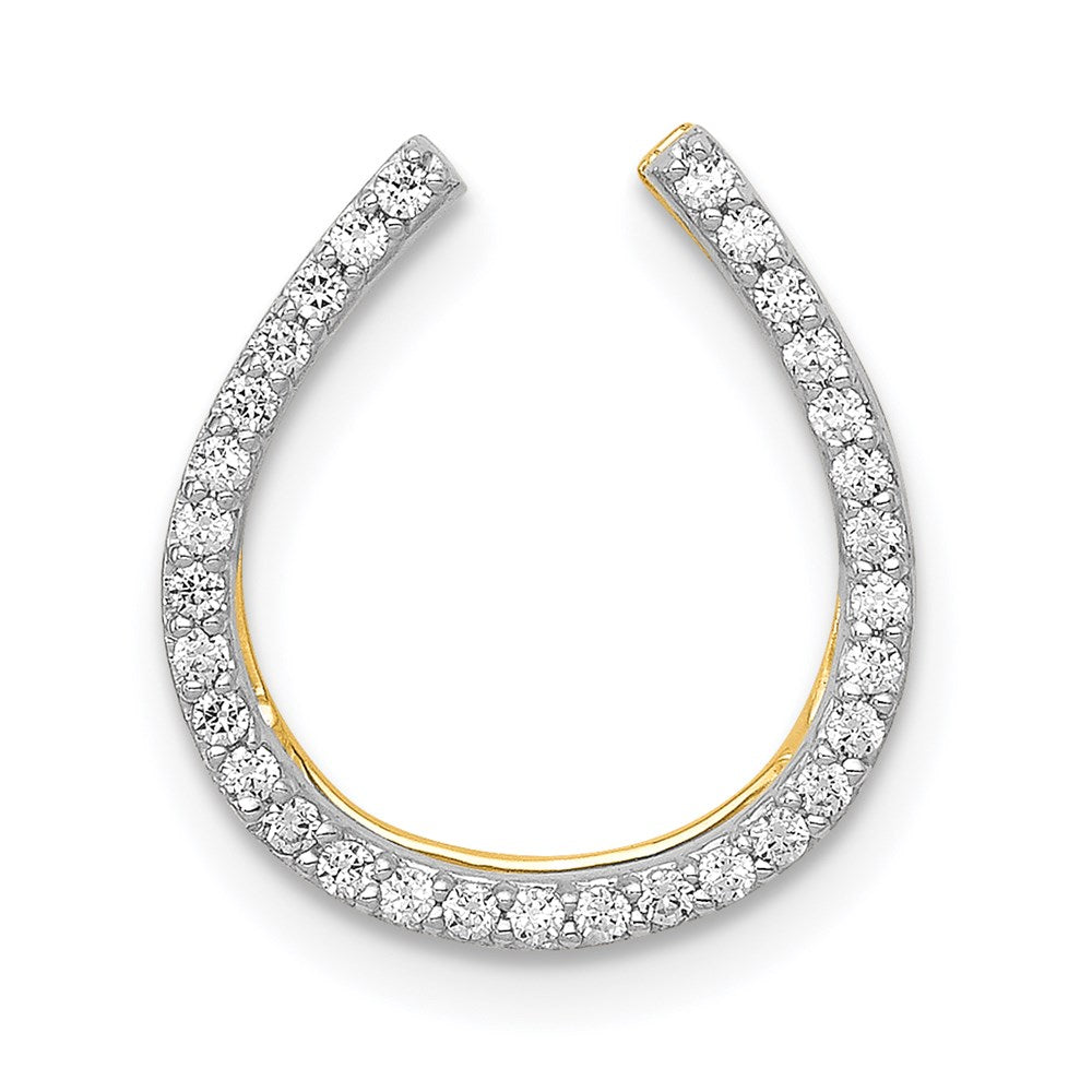 14k yellow gold and rhodium 1 6ct real diamond horseshoe chain slide pm5147 016 ya