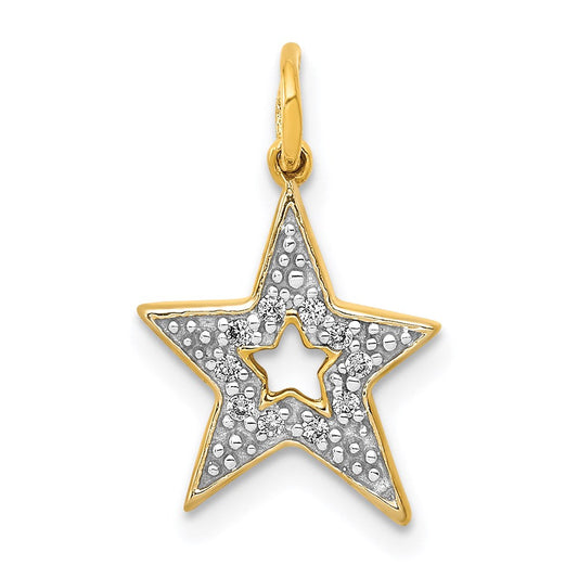 14k yellow gold real diamond star charm pm5177 005 ya