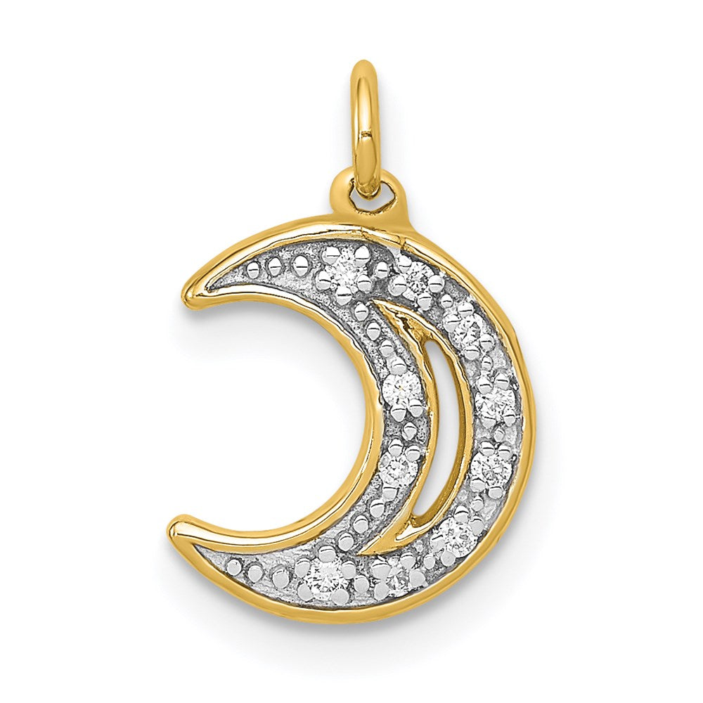 14k yellow gold real diamond moon charm pm5183 005 ya