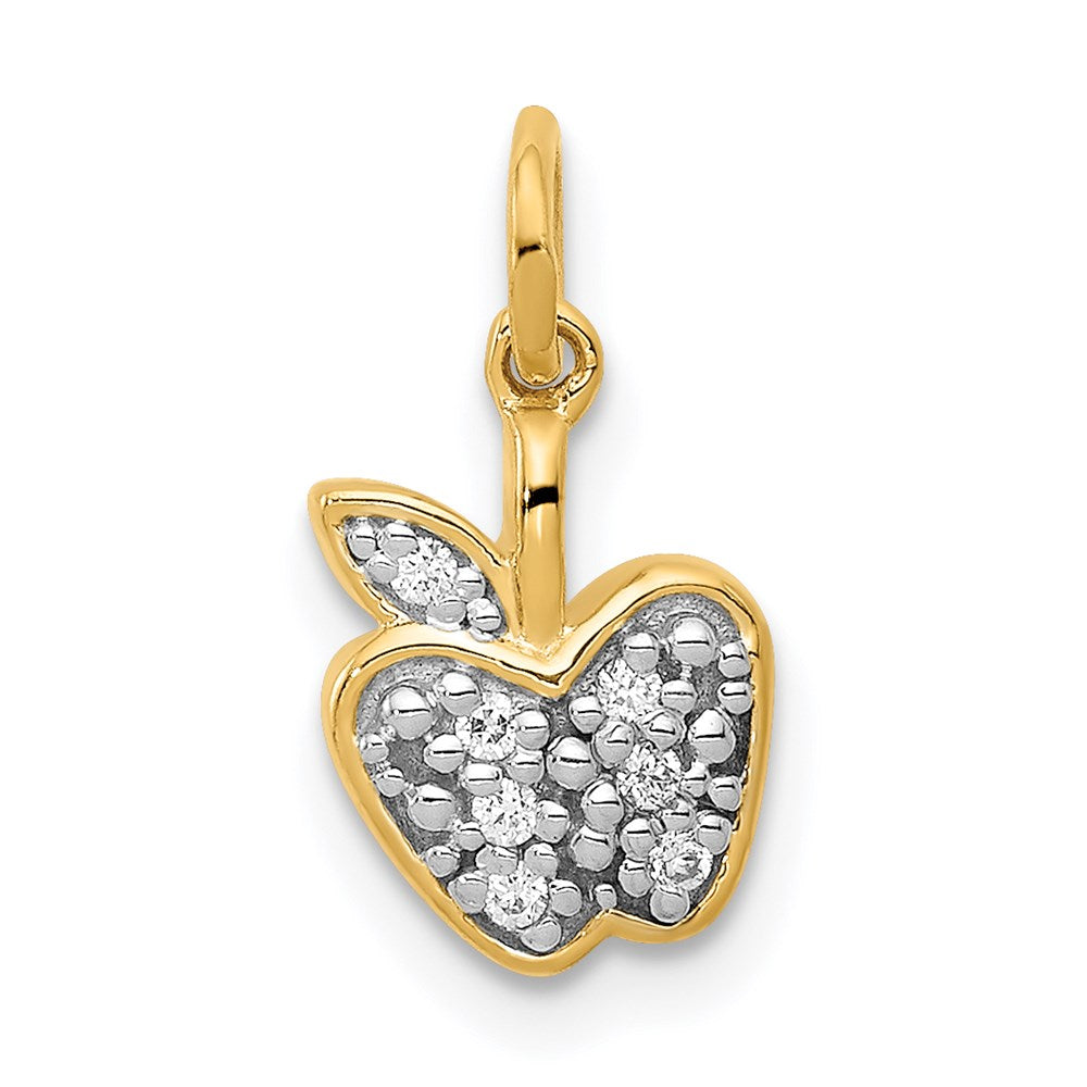 14k yellow gold real diamond apple charm pm5195 004 ya