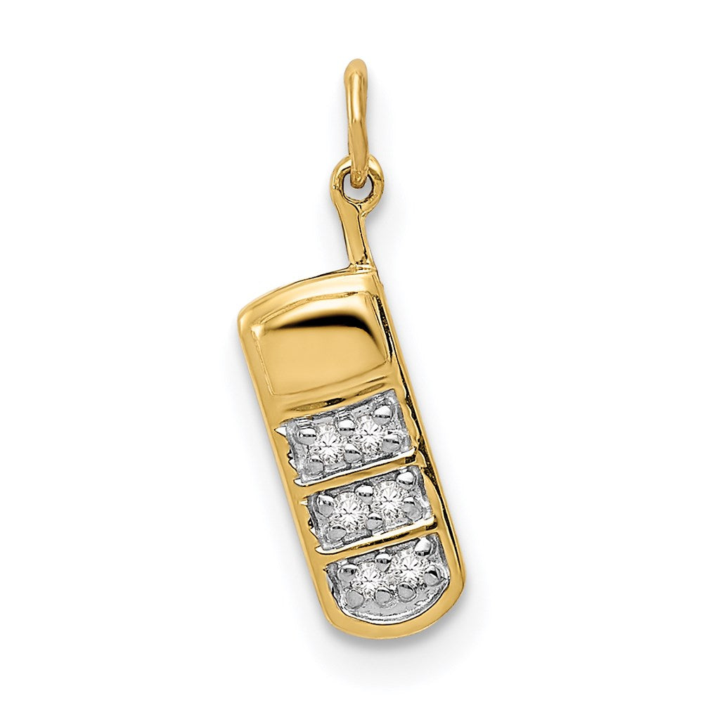 14k yellow gold real diamond cell phone charm pm5197 003 ya