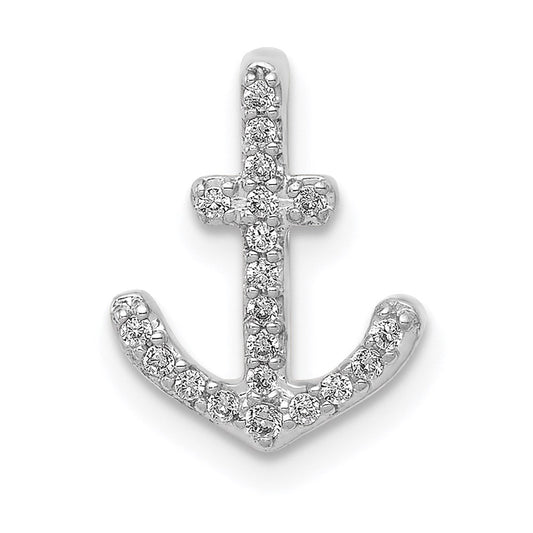 14k white gold 1 10ct real diamond anchor chain slide pm5205 010 wa