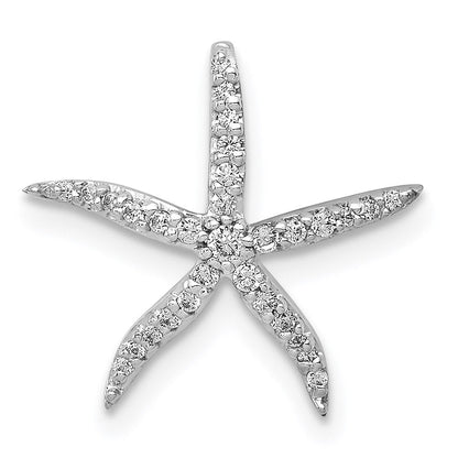 14k white gold 1 8ct real diamond starfish chain slide pm5206 013 wa