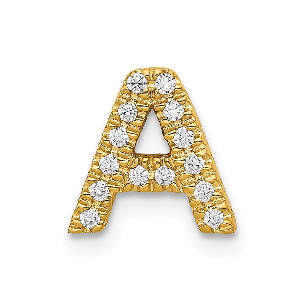 14k yellow gold real diamond letter a initial charm pm5221a 010 ya