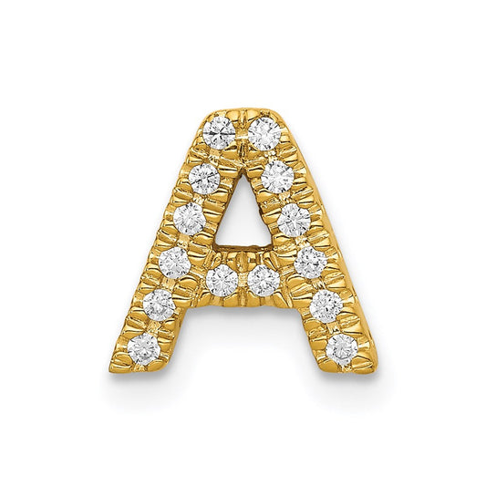 14k yellow gold real diamond letter a initial charm pm5221a 010 ya