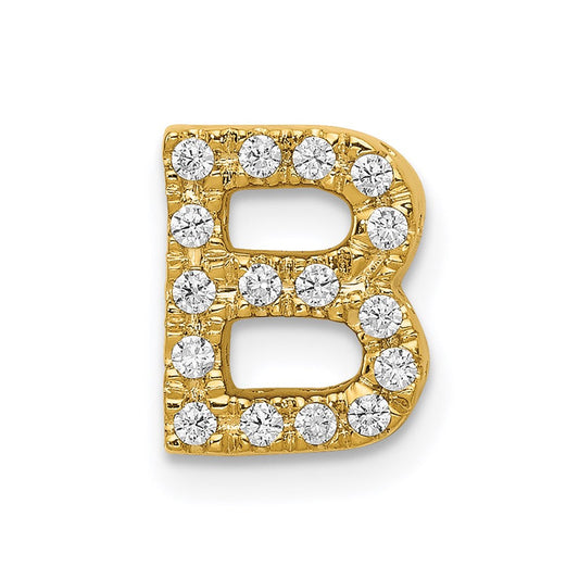 14k yellow gold real diamond letter b initial charm pm5221b 016 ya