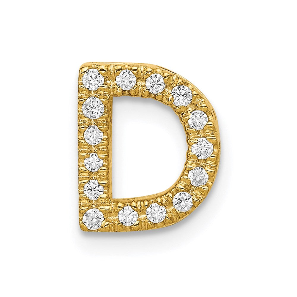 14k yellow gold real diamond letter d initial charm pm5221d 016 ya