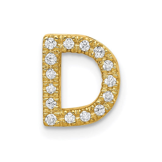 14k yellow gold real diamond letter d initial charm pm5221d 016 ya