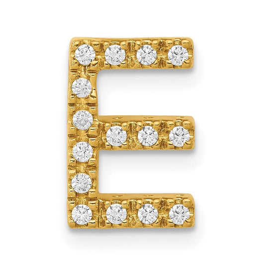 14k yellow gold real diamond letter e initial charm pm5221e 016 ya