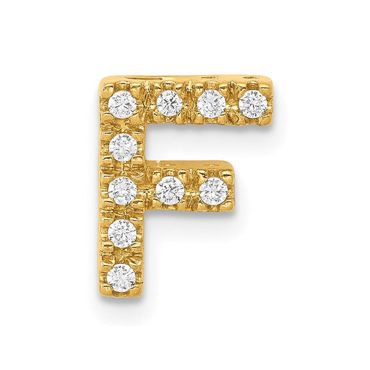 14k yellow gold real diamond letter f initial charm pm5221f 010 ya