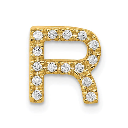 14k yellow gold real diamond letter r initial charm pm5221r 016 ya