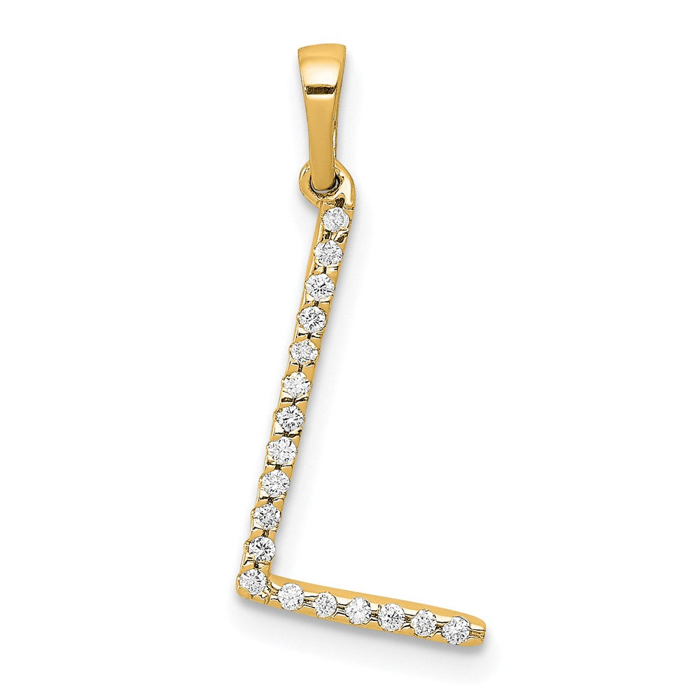 14k yellow gold real diamond letter l initial pendant pm5222l 006 ya